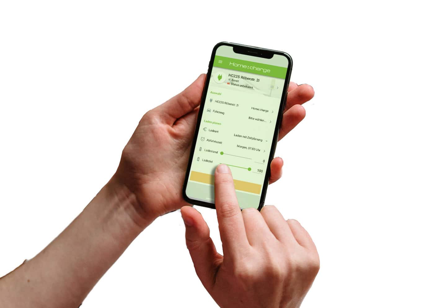 Homecharge App auf iPhoneX